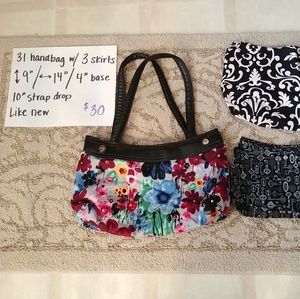 31 purse w/ 3 interchangeable skirts